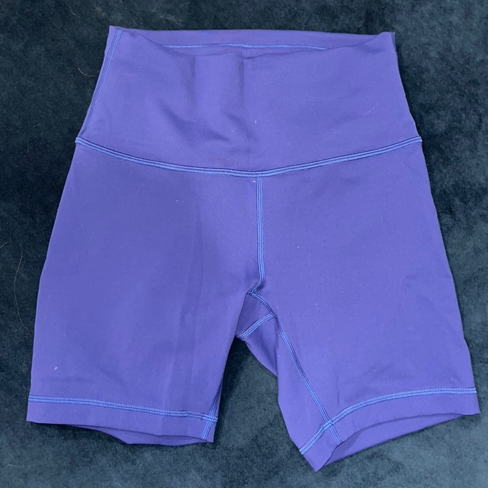 Size 6 blue lululemon 6” biker shorts